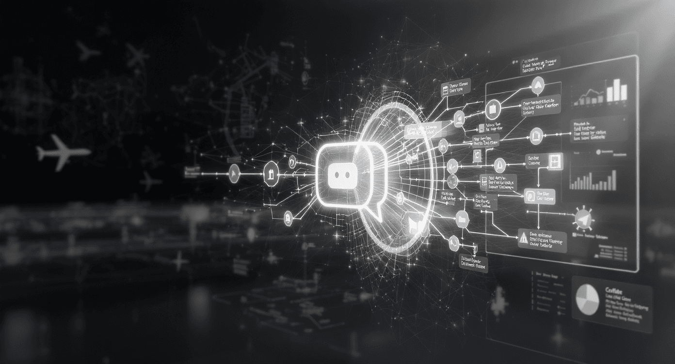 Visual representation of intent classification in airline customer service, showing how AI understands and categorizes passenger requests